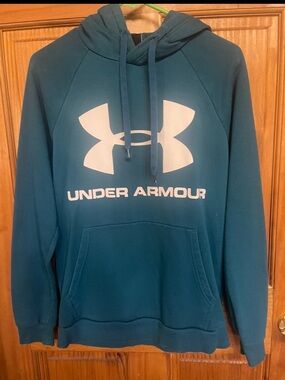 Under Armour Teal Blue Hoodie with White Logo